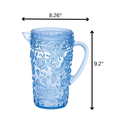 Paisley Unbreakable Plastic Water Pitcher With Lid And Spout