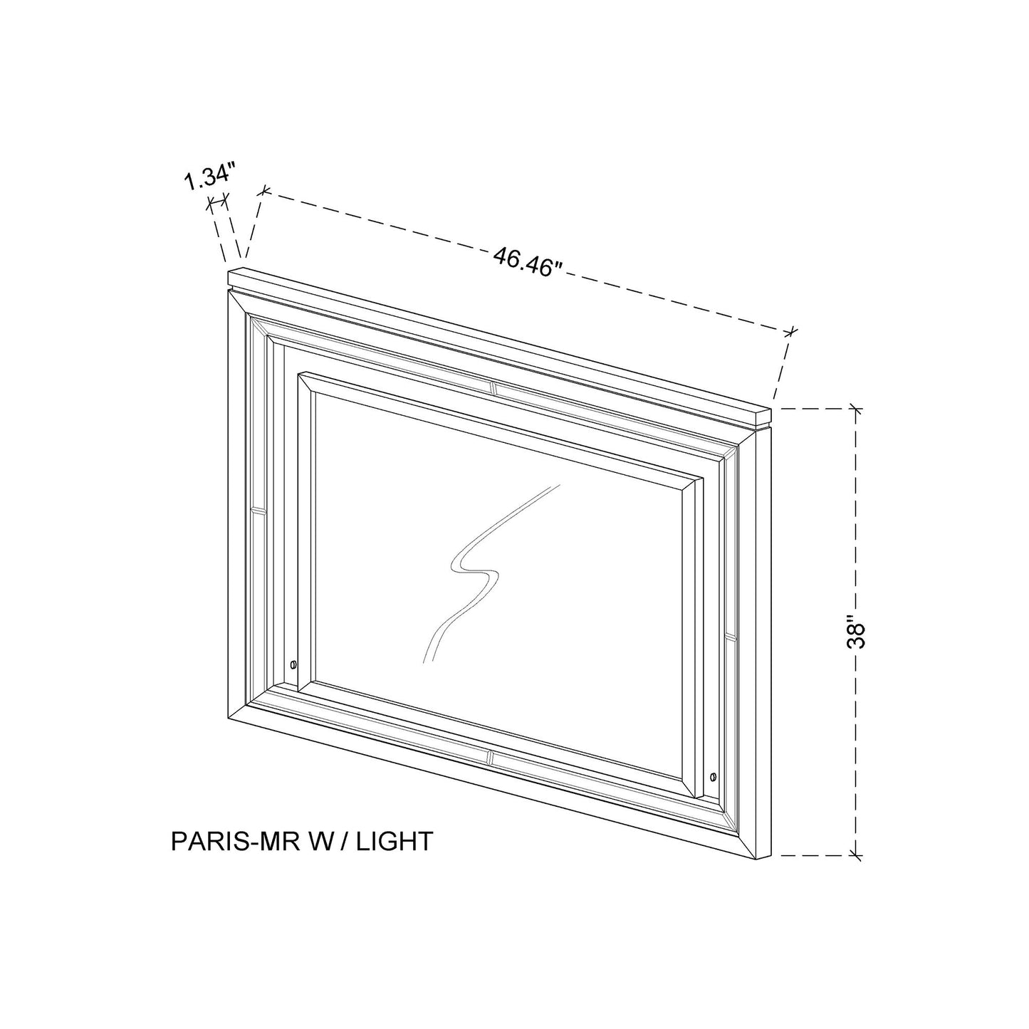 Cross - Glam Mirror With LED - Champagne