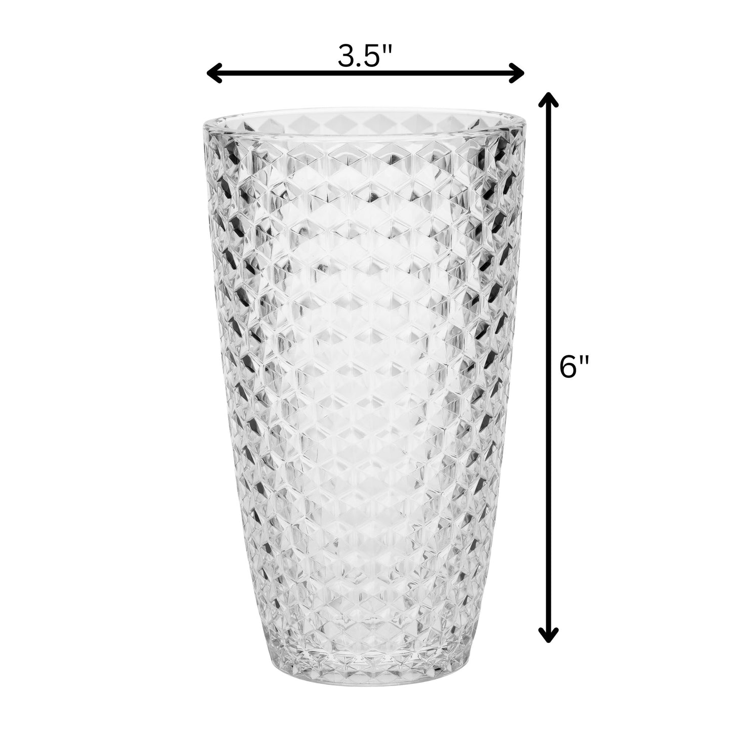 Leading Ware Diamond Cut Acrylic Drinking Glasses (Set of 4)