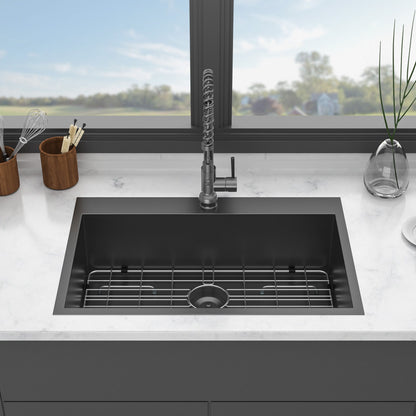 Drop In Kitchen Sink, 16 Gauge Stainless Steel, Topmount