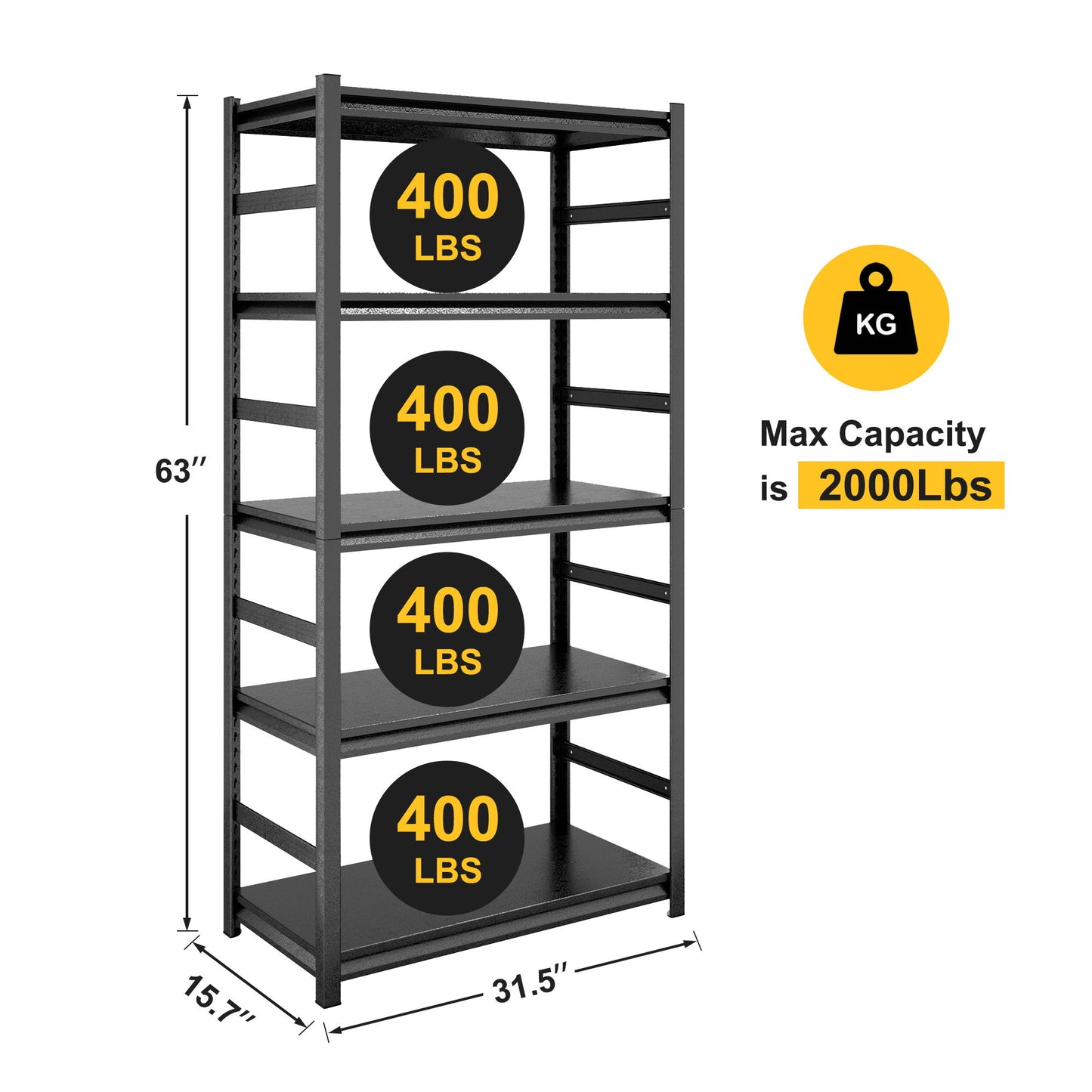 5 Tier Heavy Duty Shelving Unit Adjustable Shelving Units