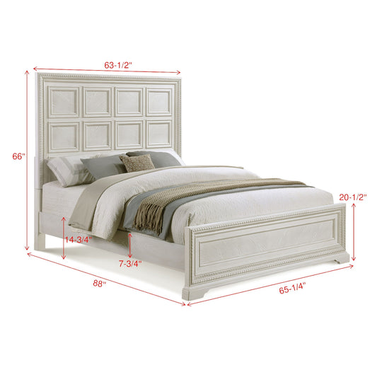 Geometric Design Headboard Panel Bed