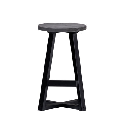 Rustic Distressed Round Dining Stool