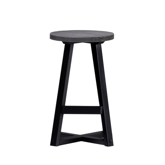 Rustic Distressed Round Dining Stool