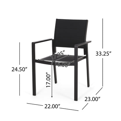 Baird - Outdoor Mesh And Aluminum Dining Chairs - Black