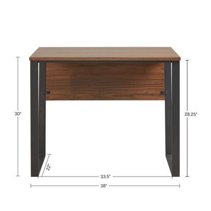 Computer Desk With Metal Legs - Dark Coffee