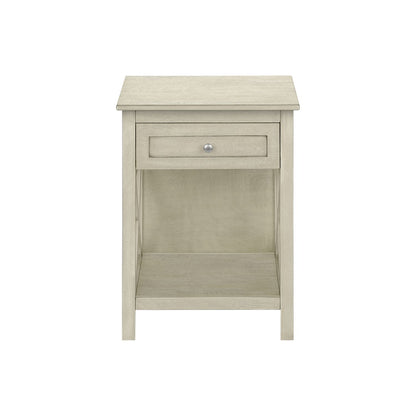 Accent End Table, 2 Tier, Storage Drawer, Transitional Style