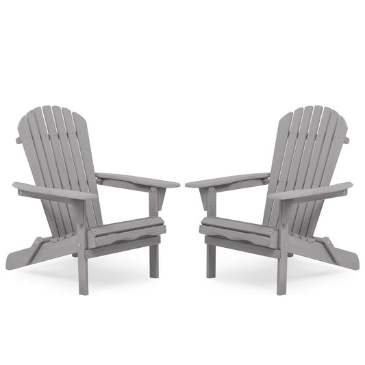 Lounge Patio Chair For Garden Outdoor Wooden Folding Adirondack Chair (Set of 2) Solid Cedar Wood Lounge Patio Chair For Garden