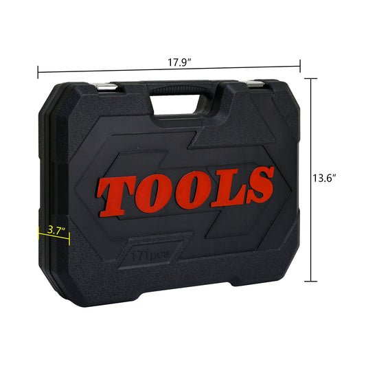 Tool Set Socket And Ratchet Wrench Toolbo 71 Pieces Toolbox Universal Home Car Repair Tool Set For Men Homeowners Diy Enthusiasts And Mechanics - Black