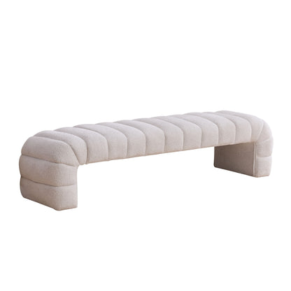 Modern Upholstered Armless Bed Bench With Channel Tufted Design