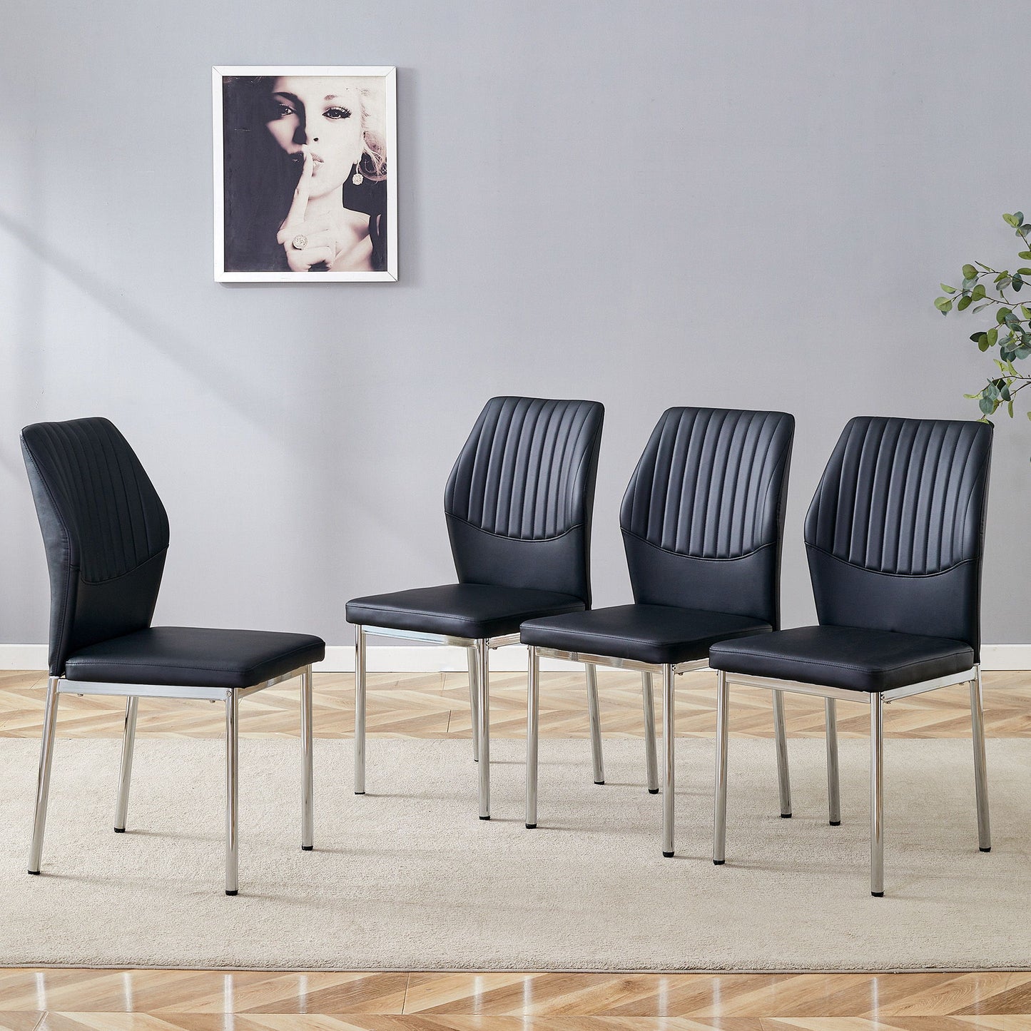 Luxury Simple High Resilience Dining Chair With Metal Legs