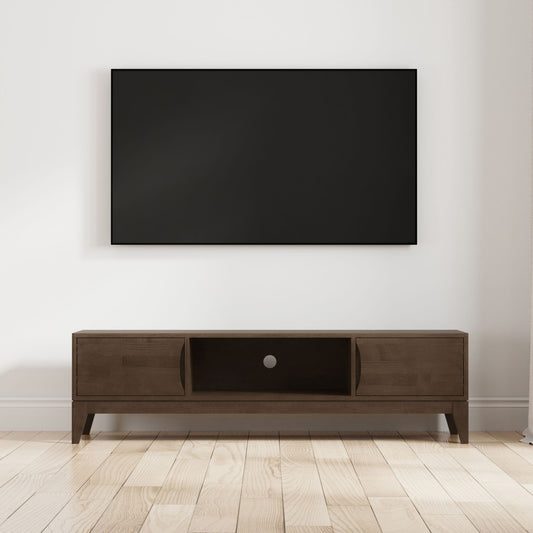 Harper - Low TV Media Stand - Walnut Brown