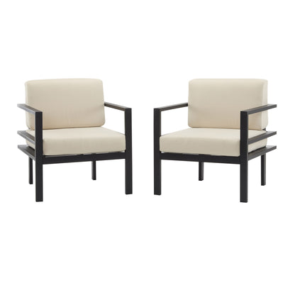 Modern Outdoor Lounge Chair With Aluminum Frame And Weather Resistant Cushions