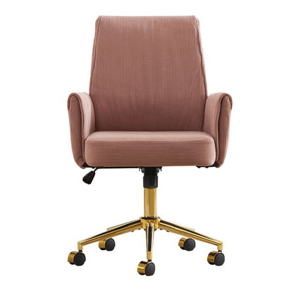 Ergonomic Mid-Back Office Chair With Gold Base