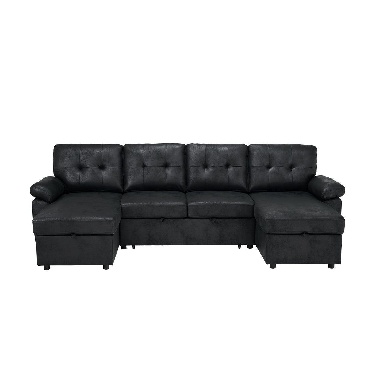 Convertible Sectional Sofa Bed With Pull Out Sleeper And Storage