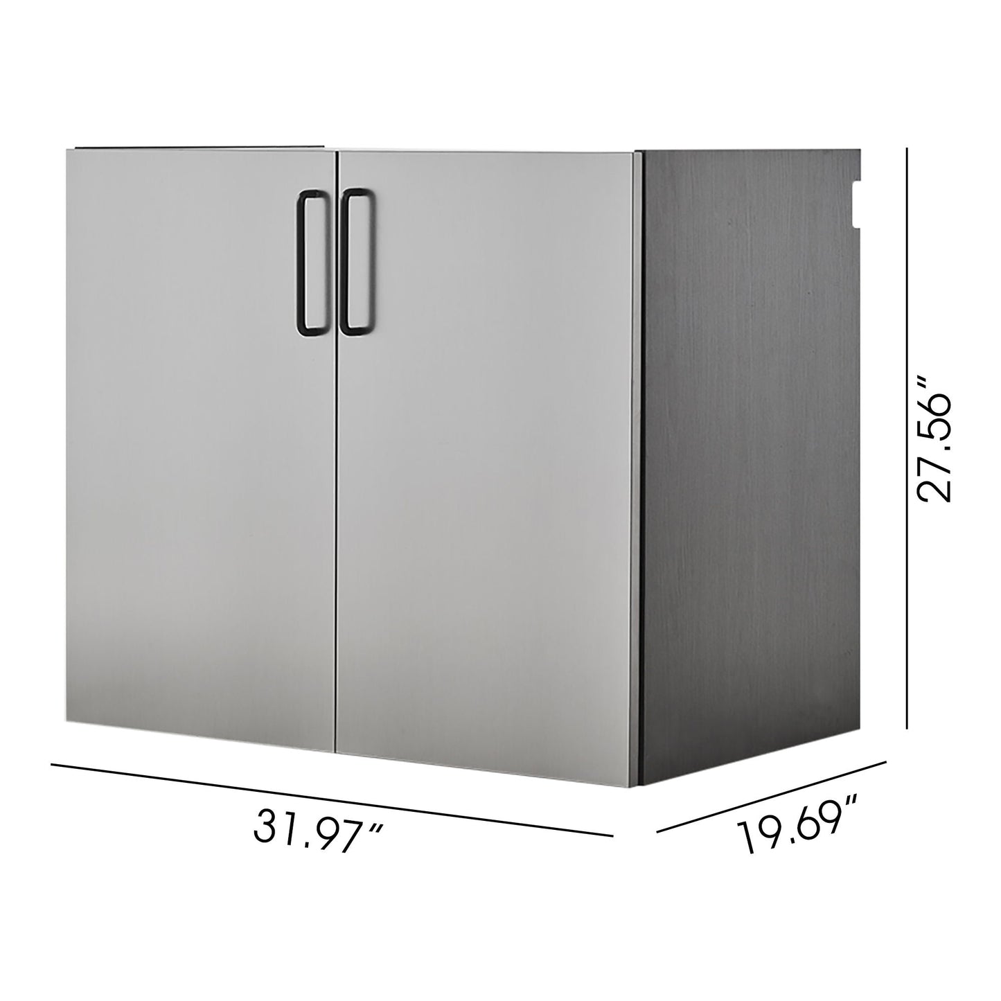 Astro Series - Metal Wall Mounted Base Door Storage Cabinet - Metallic Gray