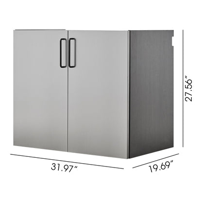 Astro Series - Metal Wall Mounted Base Door Storage Cabinet - Metallic Gray