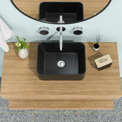 Sleek Ceramic Rectangular Vessel Bathroom Sink