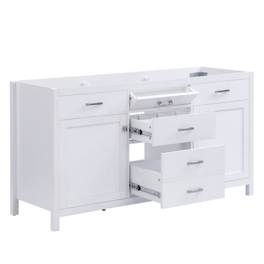 Bathroom Vanity Cabinet Only With Soft Closing Doors & Drawers, Adjustable Shelves - White