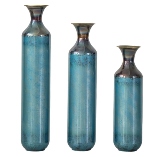 Modern Droplet Shaped Floor Vase Set, 3 Piece Home Decor
