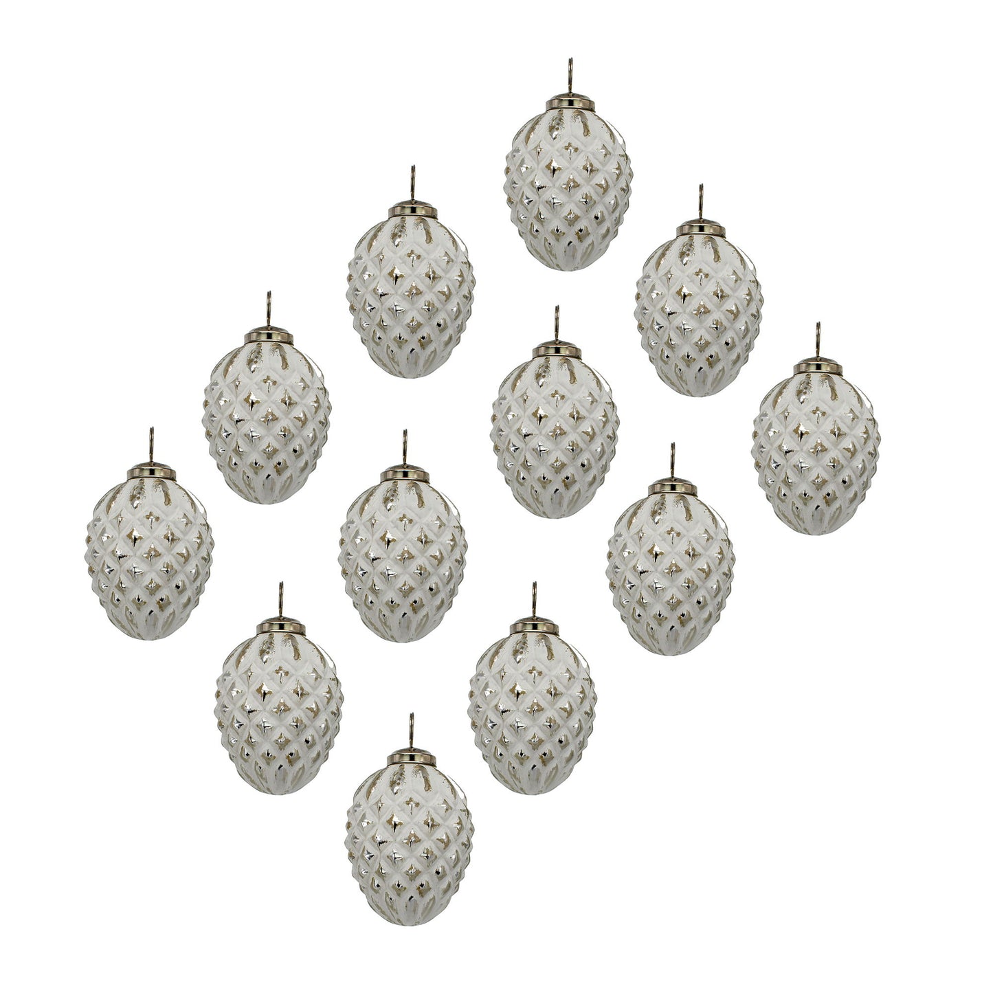 Glass Decorative Hanging Ball Christmas Tree Ornaments (Set of 12)