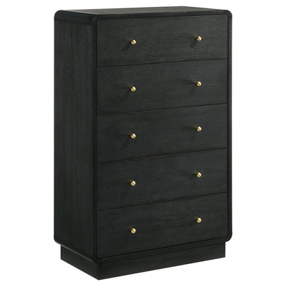 Burton - 5 Drawer Chest Of Drawers - Black