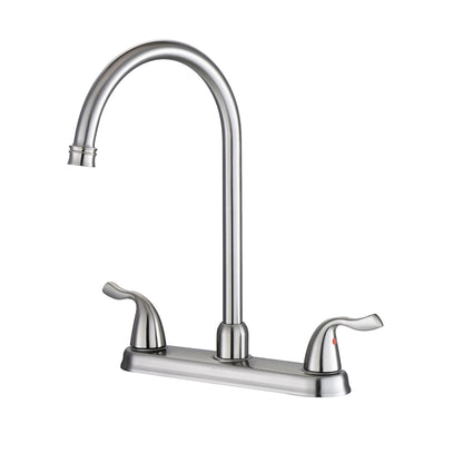Stainless Steel Kitchen Sink Faucet With 2 Handles, 3 Hole Installation