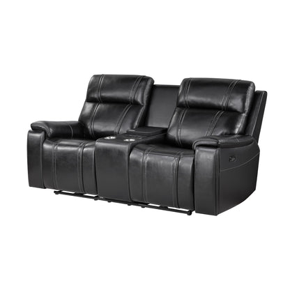 Gary - Power Reclining Loveseat With Cooler In Center Console - Black