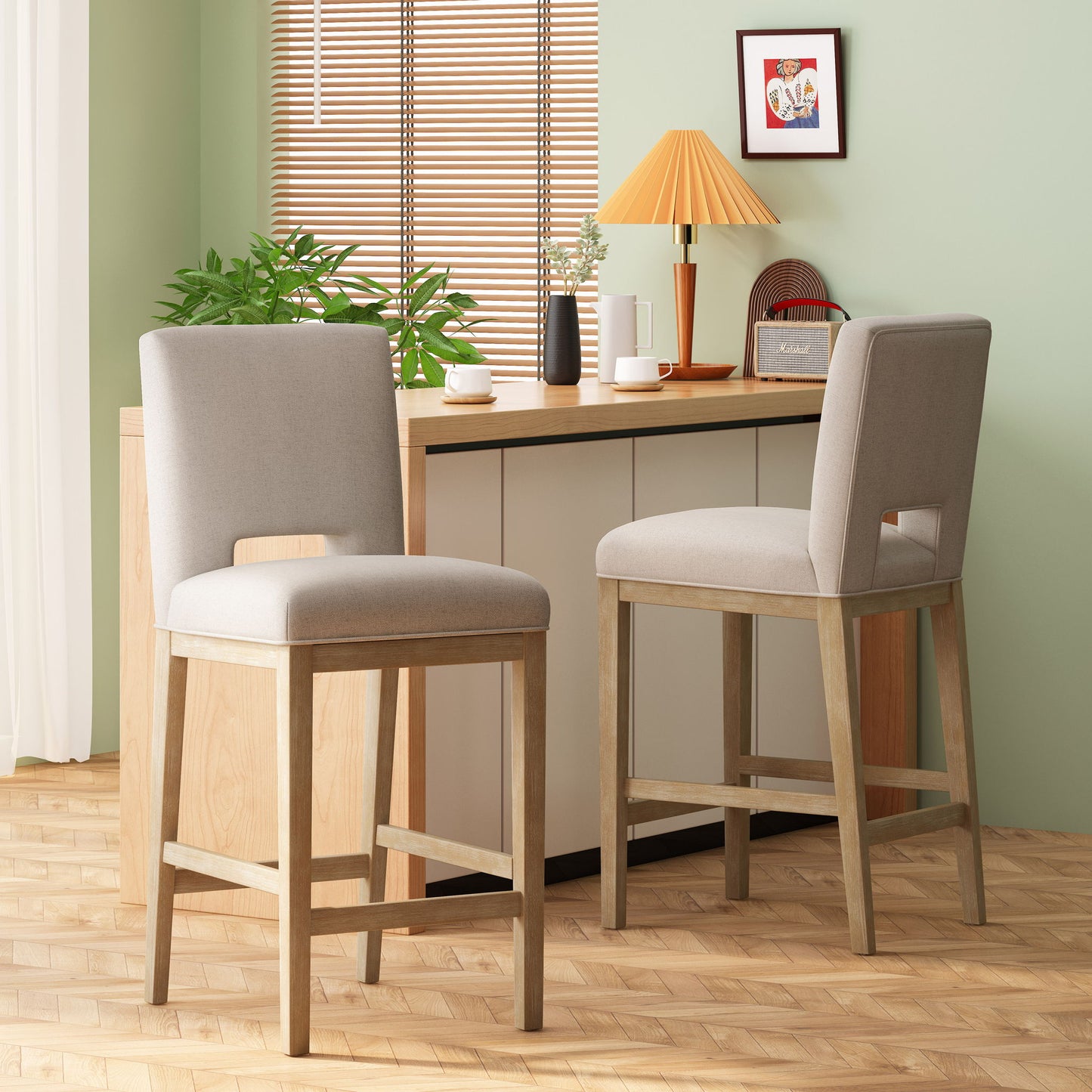 Counter Stools (Set of 2) - Wheat