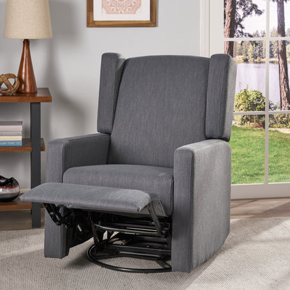 Landau Contemporary Fabric Upholstered Swivel Recliner