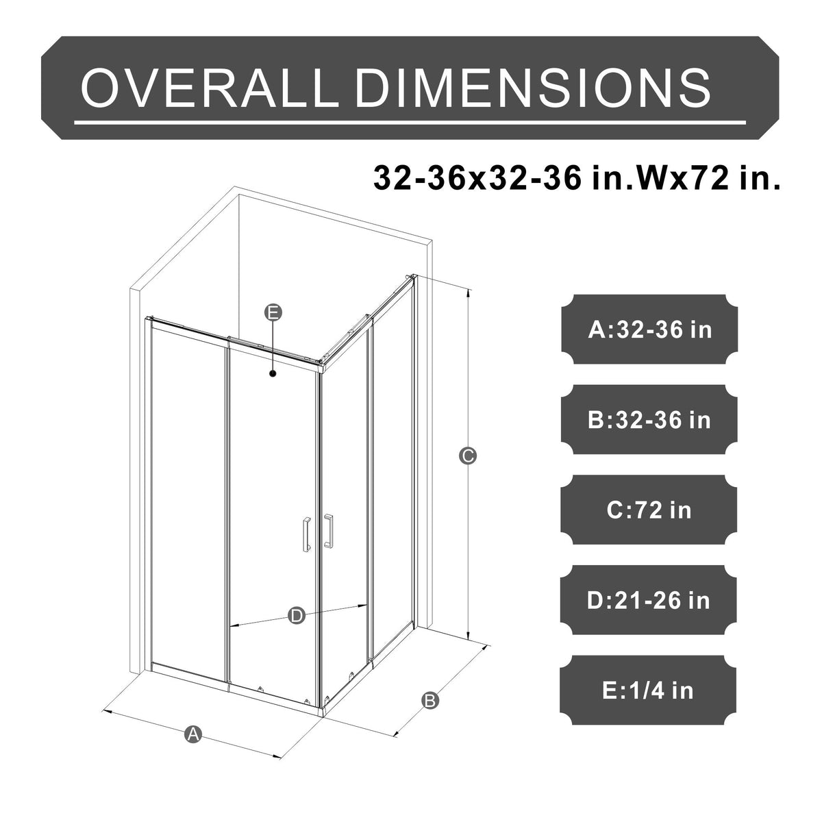 Corner Sliding Shower Door Combo With Base (No Drain Kit)