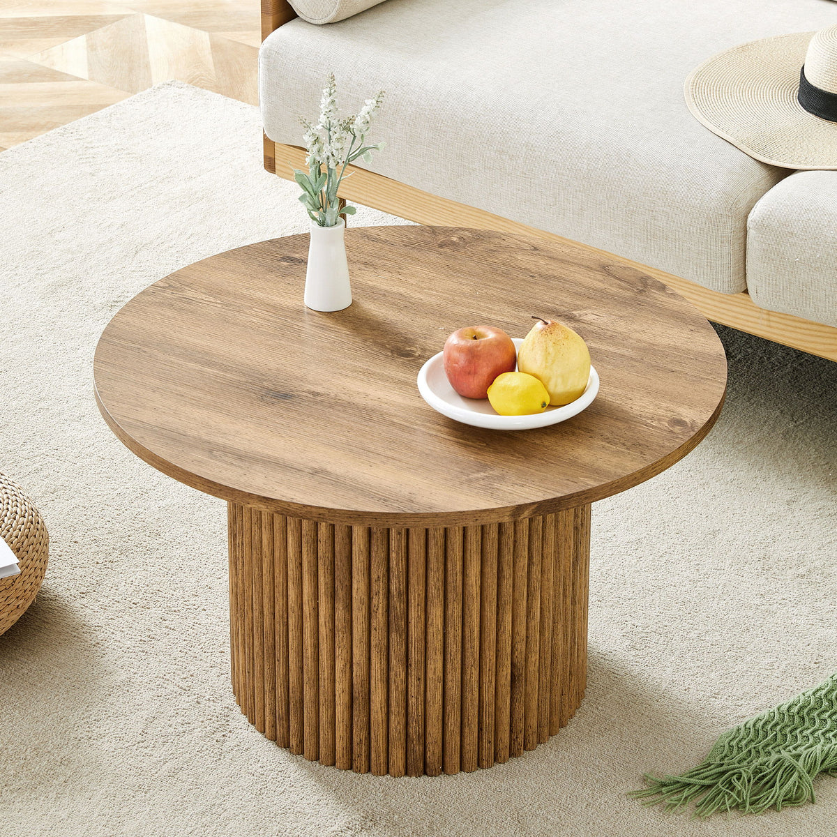 Modern Circular Coffee Table Cylindrical Design