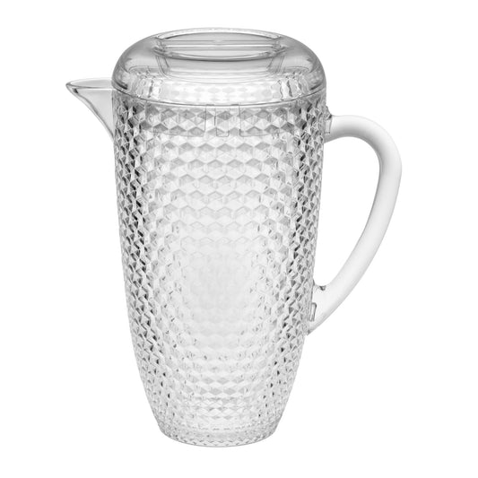 Diamond Cut Unbreakable Plastic Water Pitcher With Lid