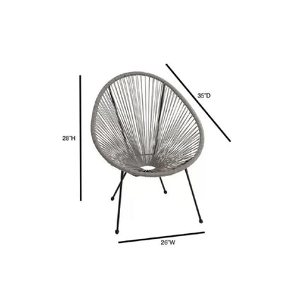 Outdoor Lounge Chair Set With Handwoven Seats, Weather Resistant - White