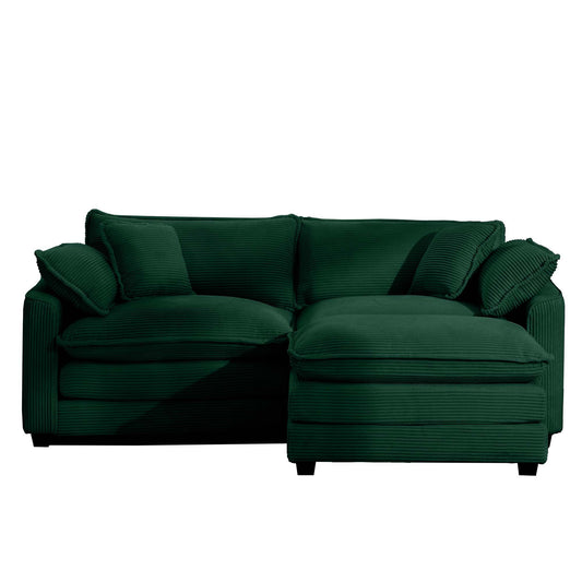 Modern Modular Cushion Sofa With Ottoman, Low Back, Deep Seating Sofa Set