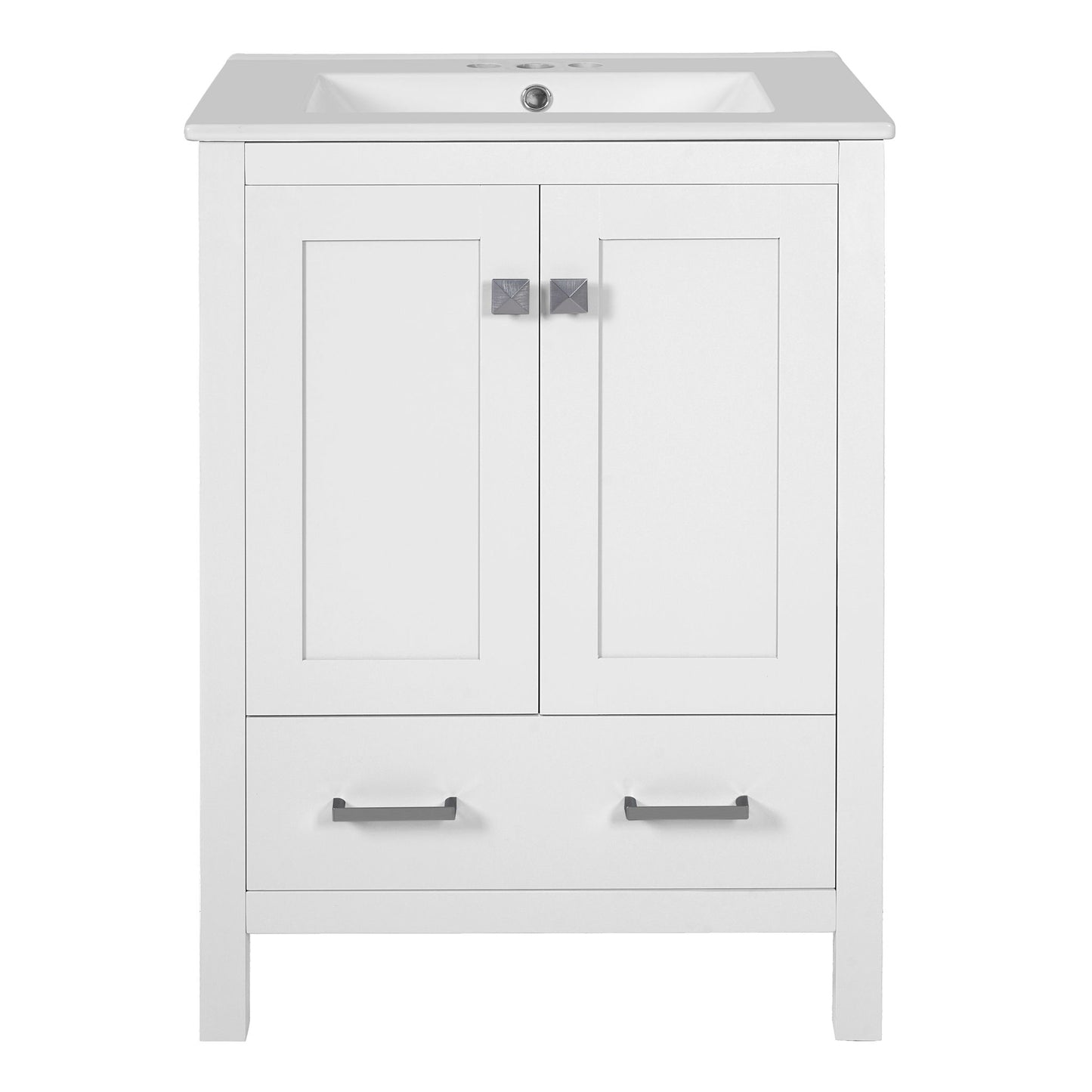 Bathroom Vanity With Integrated Undermount Ceramic Sink, 2 Doors And 1 Drawer, Soft Close Hinges