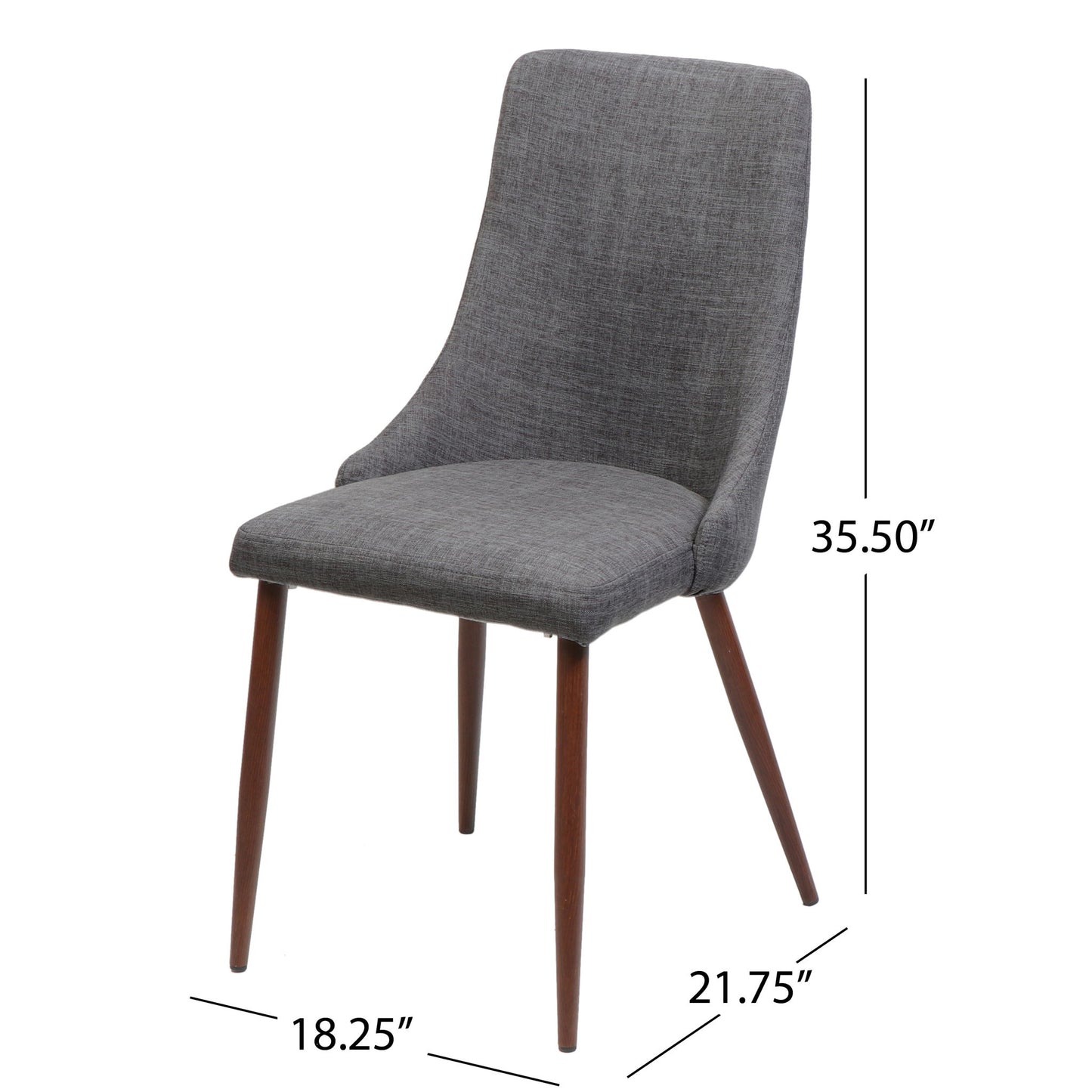 Mid Century Modern Fabric Armless Dining Chair