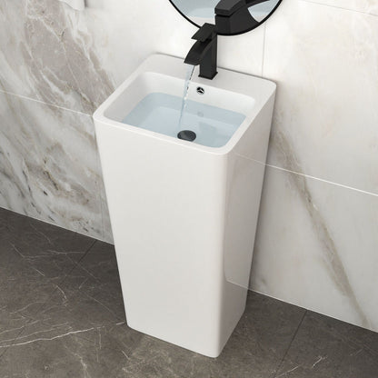 Pedestal Sink 16" For Powder Rooms - White