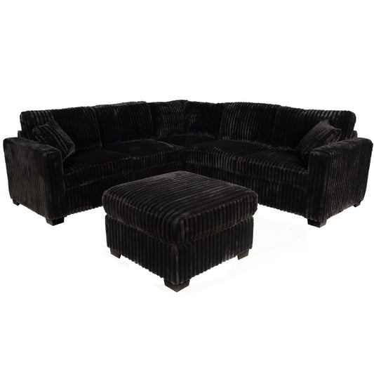Modern Sectional Set With Cocktail Ottoman