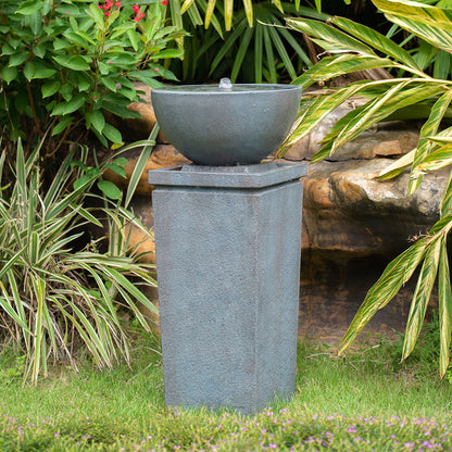 Zen Bowl Water Fountain, Outdoor Bird Feeder / Bath Fountains, Relaxing Water Feature For Garden