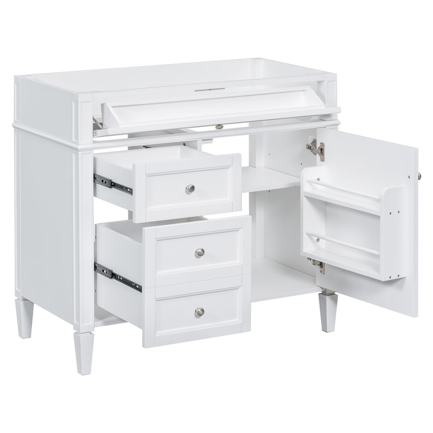 Bathroom Vanity With 2 Drawers And Tip-Out Drawer, Storage Cabinet