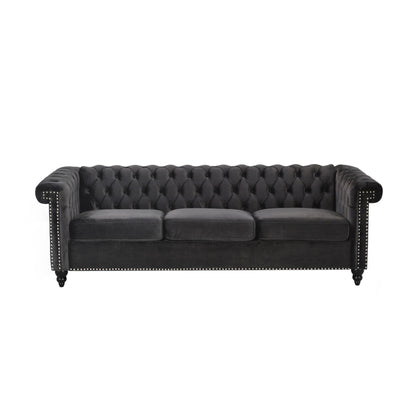 Chesterfield Style 3 Seater Sofa With Deep Button Tufting