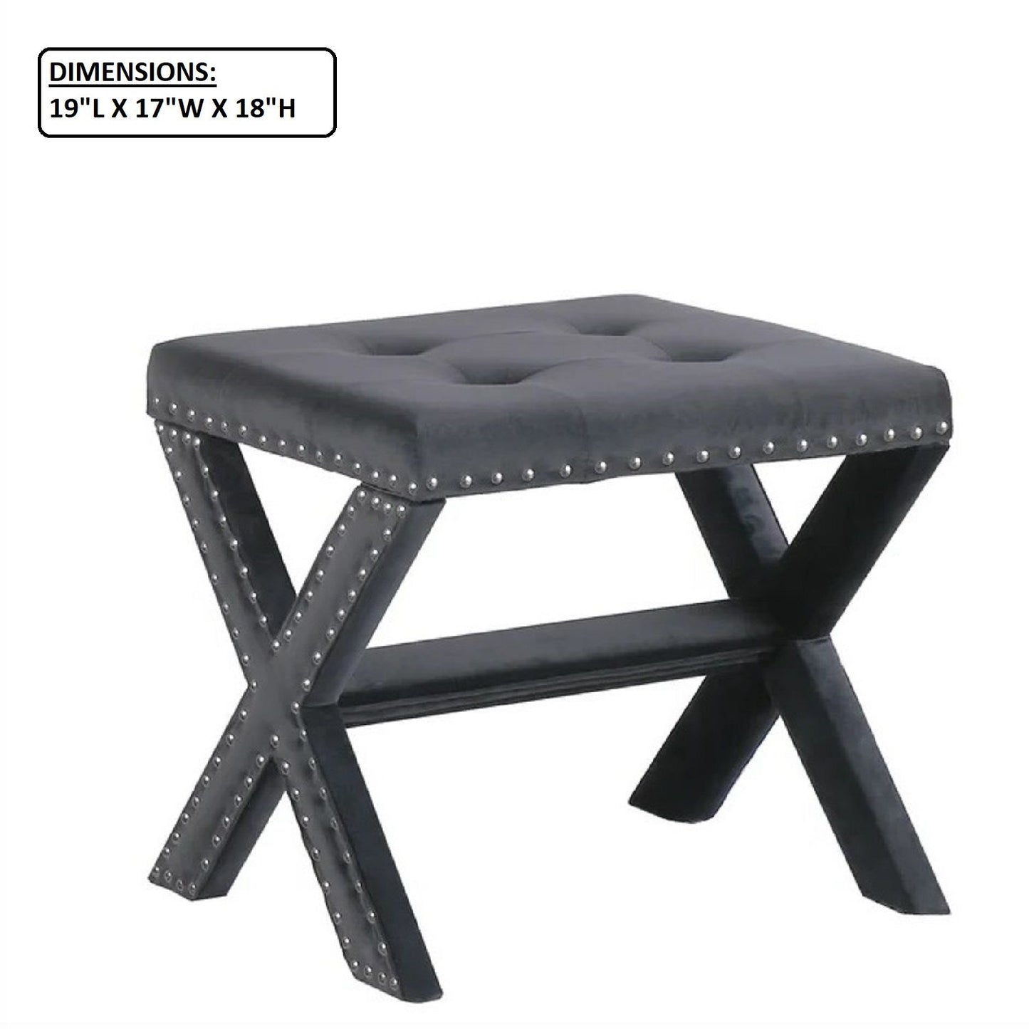 Upholstered Accent Bench With Nailhead Trim