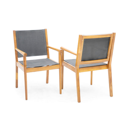 Cordoba - Dining Chair Set With Acacia Wood Frame And Textilen Upholstery (Set of 2) - Teak