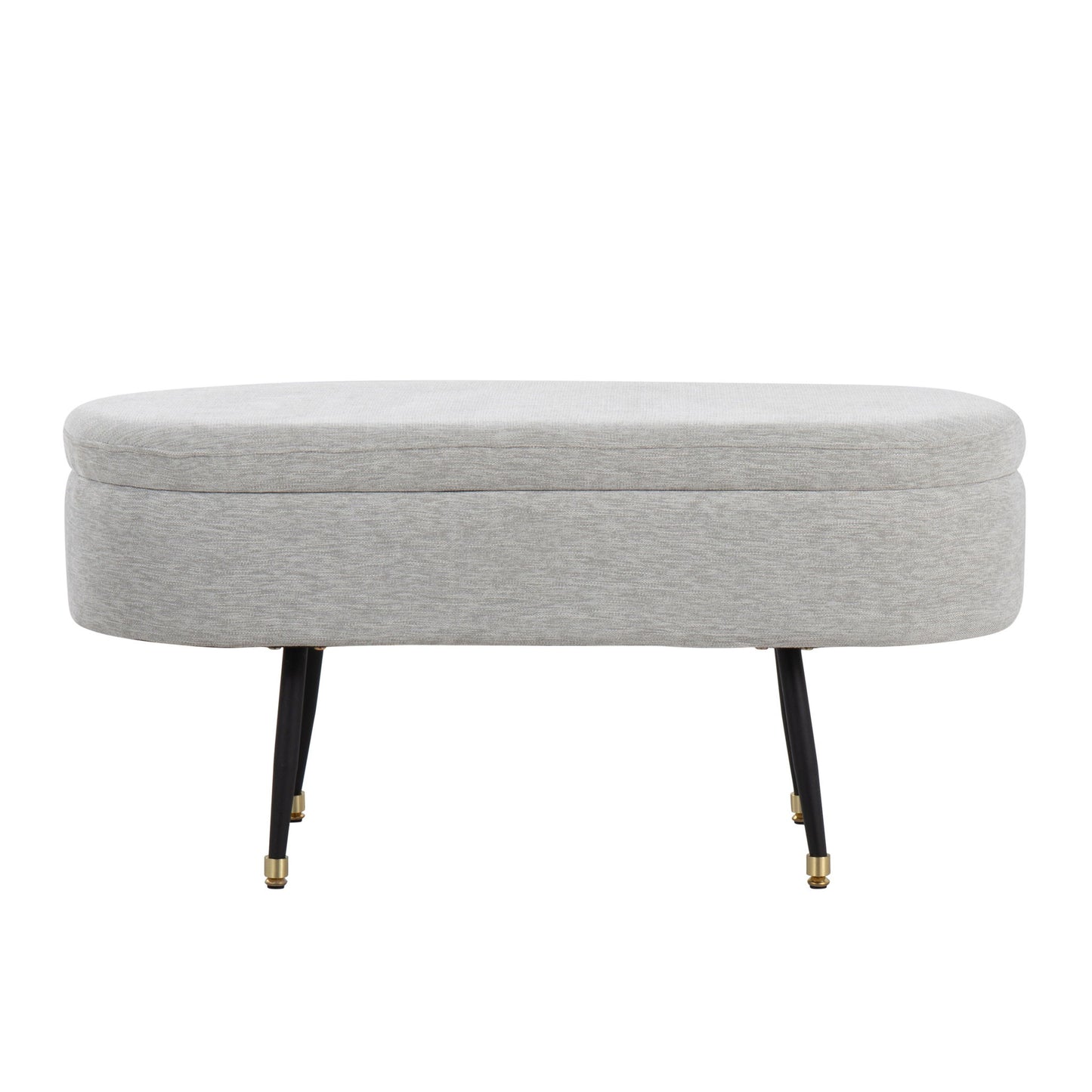 Harvey - Contemporary Storage Bench - Black / Light Gray