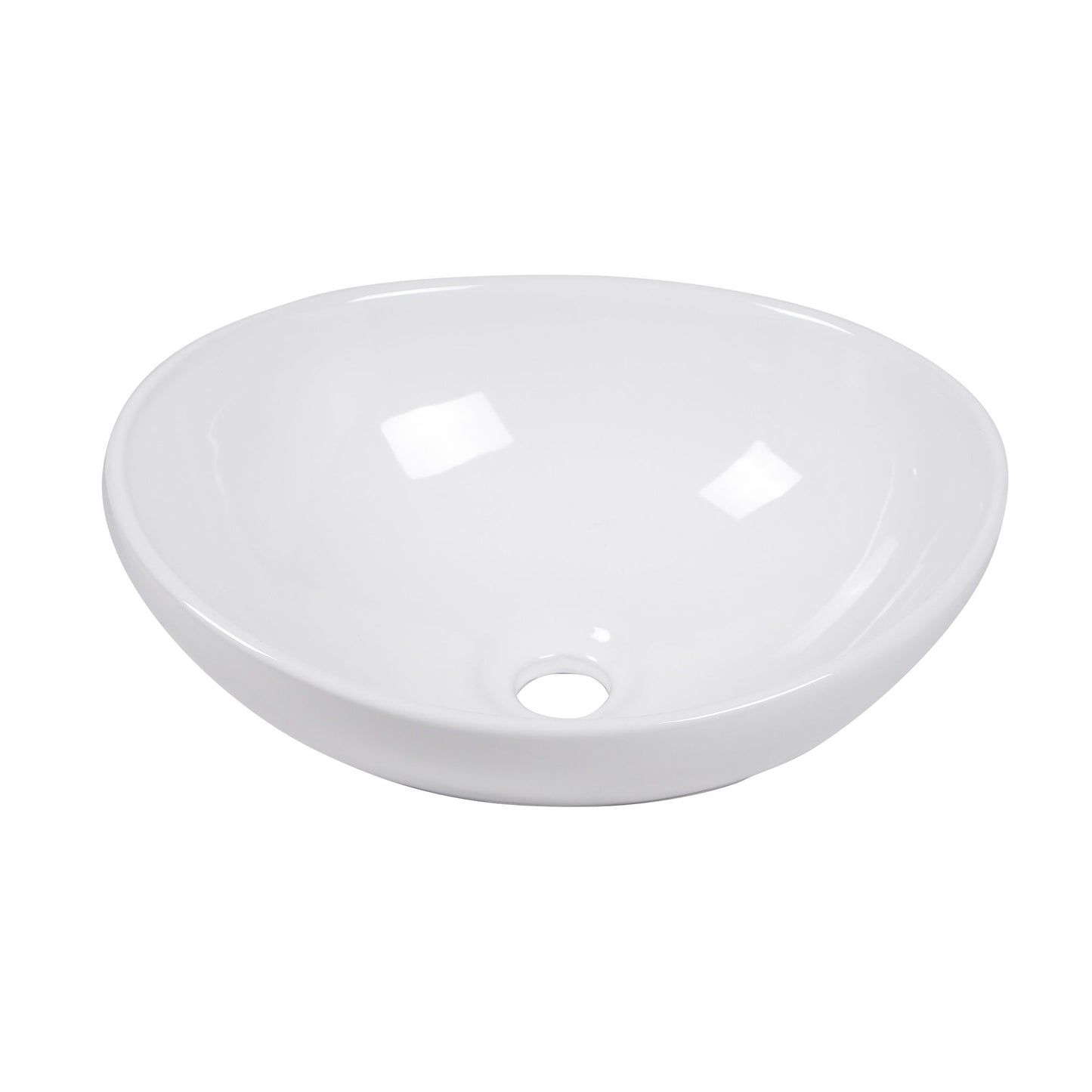 Oval Vessel Bathroom Sink - White