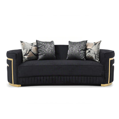 Soledad - Sofa With Upholstery And Hued Accents - Black
