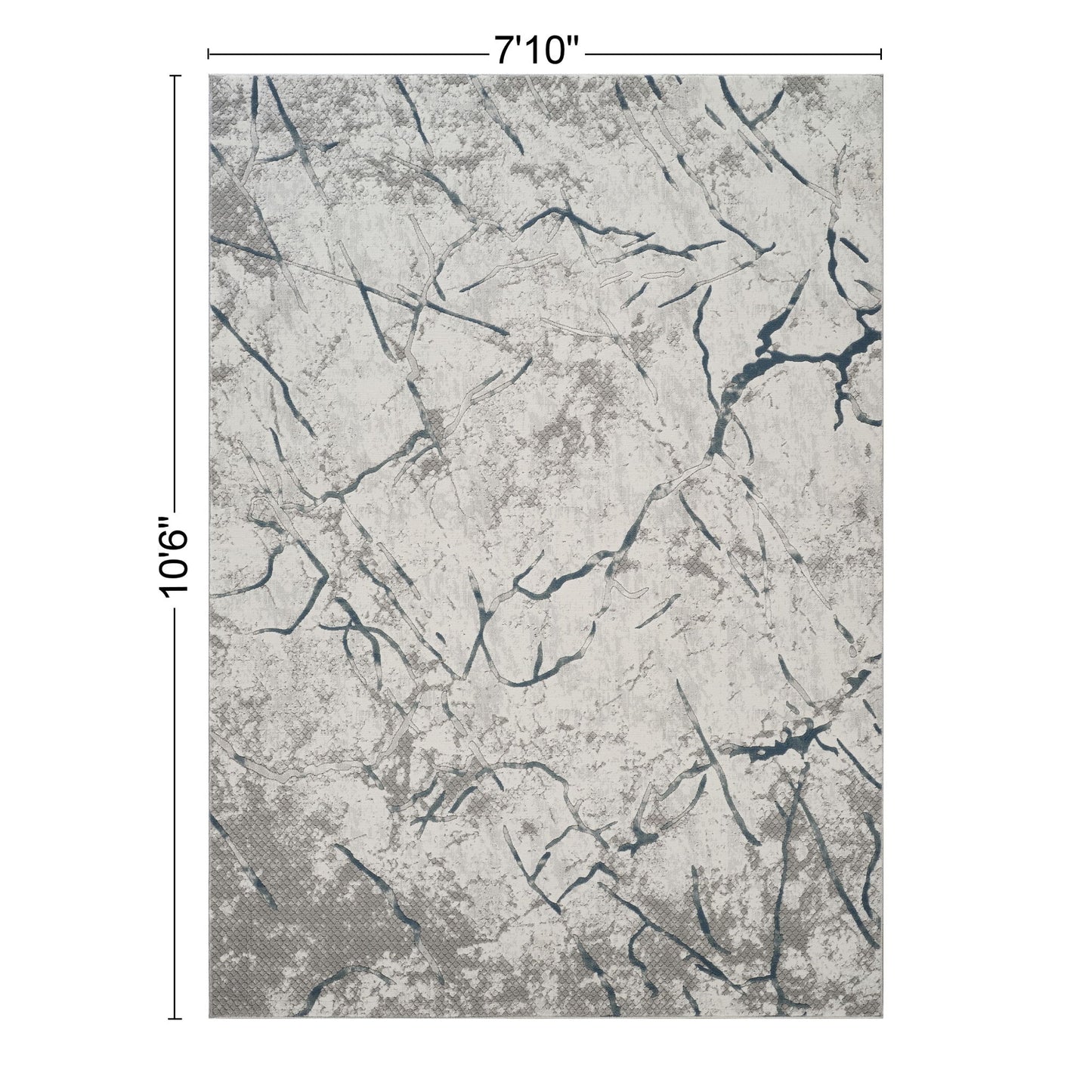 Geometrix - 7'10" X 10'6" Area Rug, Geometric 3D Effect - Ivory / Gray