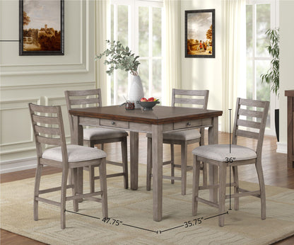 Counter Height Two Tone 4 Drawer Dining Table - Gray