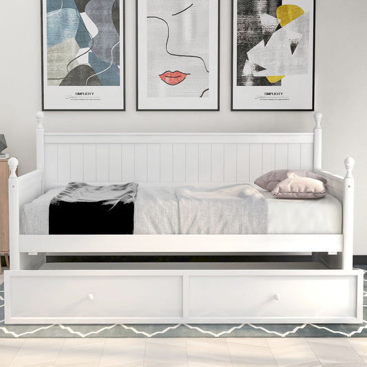 Twin Size Daybed & Twin Size Trundle - White